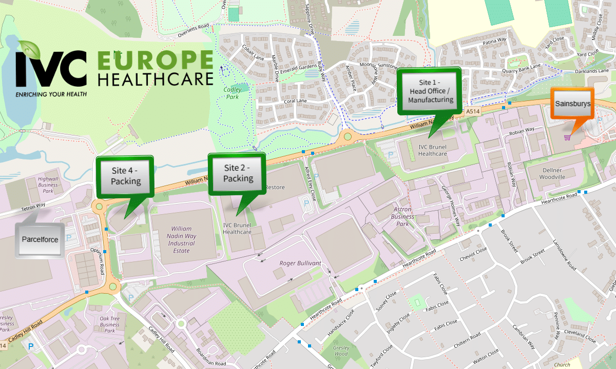 IVC Europe Site 1, 2 & 4 Map IVC Europe Site 1, 2 & 4 Map
